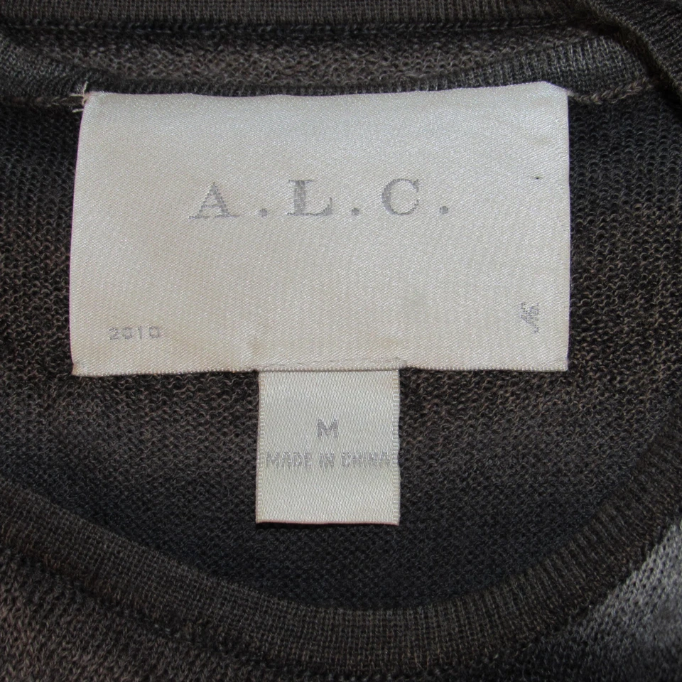 A.L.C. Vestido suéter ajustado de doble capa a rayas talla M 100 % lana Foto 3 de 4