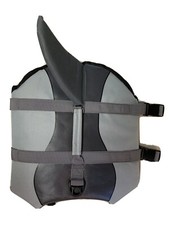 Dog Life Jacket With Shark Fin Grey Size Medi...