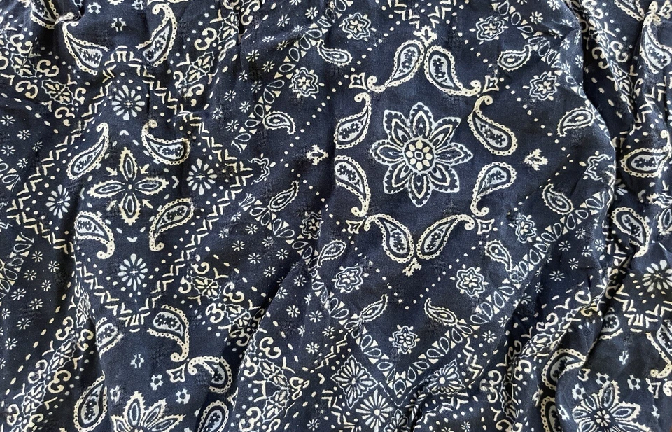 TCP Girls Adjustable Strap Paisley Cold Shoulder Ruffle Long Sleeve Top Blue S - Image 3 of 4