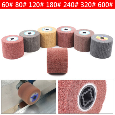 7pcs Wire Drawing Wheel Brush Drum Polisher Burnishing Polishing Buffer Wheel