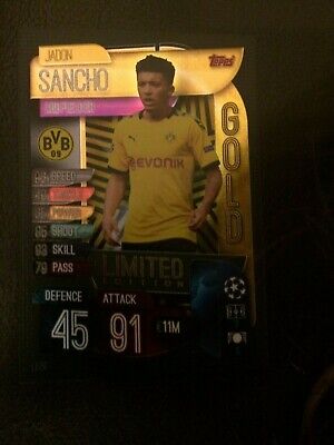 Memorabilia & Collectibles Sports & Outdoors MATCH ATTAX 19/20 JADON SANCHO GOLD LIMITED EDITION TRADING CARD DORTMUND