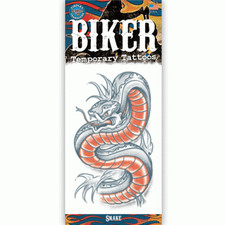 SNAKE BIKER TATTOO 1 PC TEMPORARY FAKE BODY ART NOVELTY