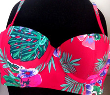 Old Navy RN 54023 Red Tropical Print Underwired Swim Top Size XS       52 