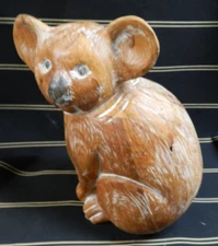 MASTER CARVER, HAND CARVED, LARGE, 14" TALL, WOODEN, LIFE SIZE, KOALA BEAR