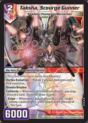 Kaijudo X3 TAKSHA, SCOURGE GUNNER Very Rare #158/160 15VTX (Playset) FOIL Vortex