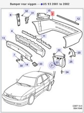 Saab 9-3 Viggen 1999-2002 Rear Bumper Cover Genuine Aero New 5120308 Free Ship Saab 9-3 Viggen 1999-2002 Rear Bumper Cover Genuine Aero New 5120308 Free Ship