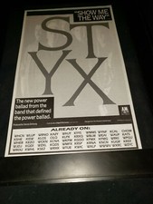 Styx Show Me The Way Rare Original Radio Promo Poster Ad Framed!