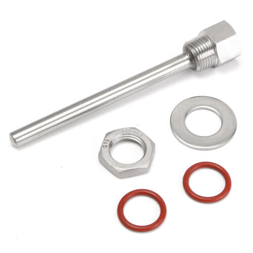 6'' 304 Kettle Homebrew Thermometer Part Thermowell Kit With 1/2" BSP Lock Nut - Picture 2 of 8
