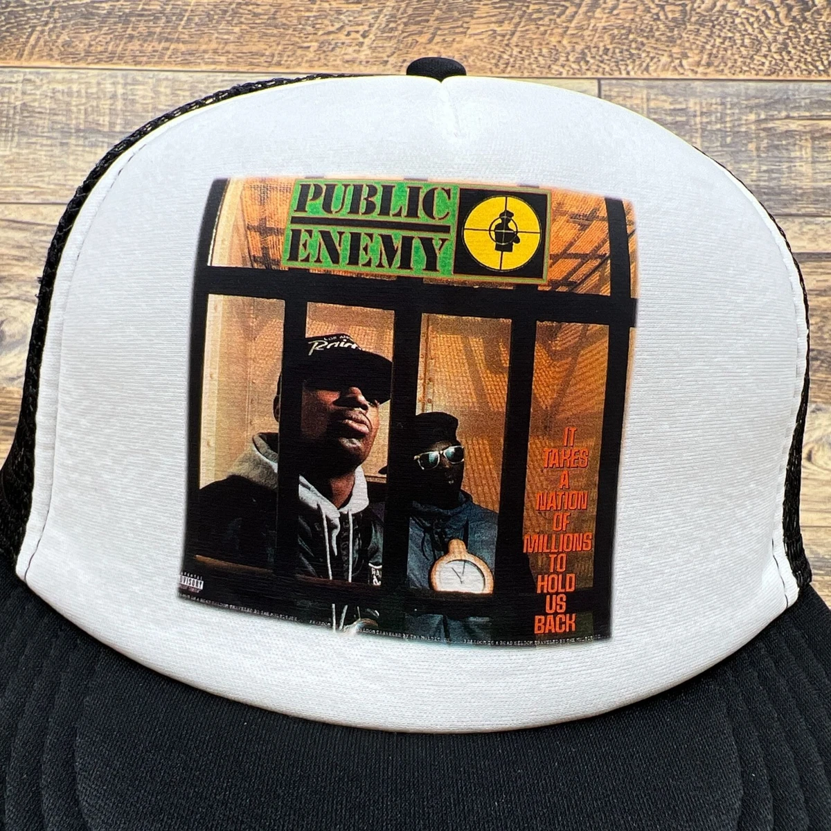 Public Enemy Mens Trucker Hat Black Snapback Album Cover 80s Hip Hop Ball  Cap