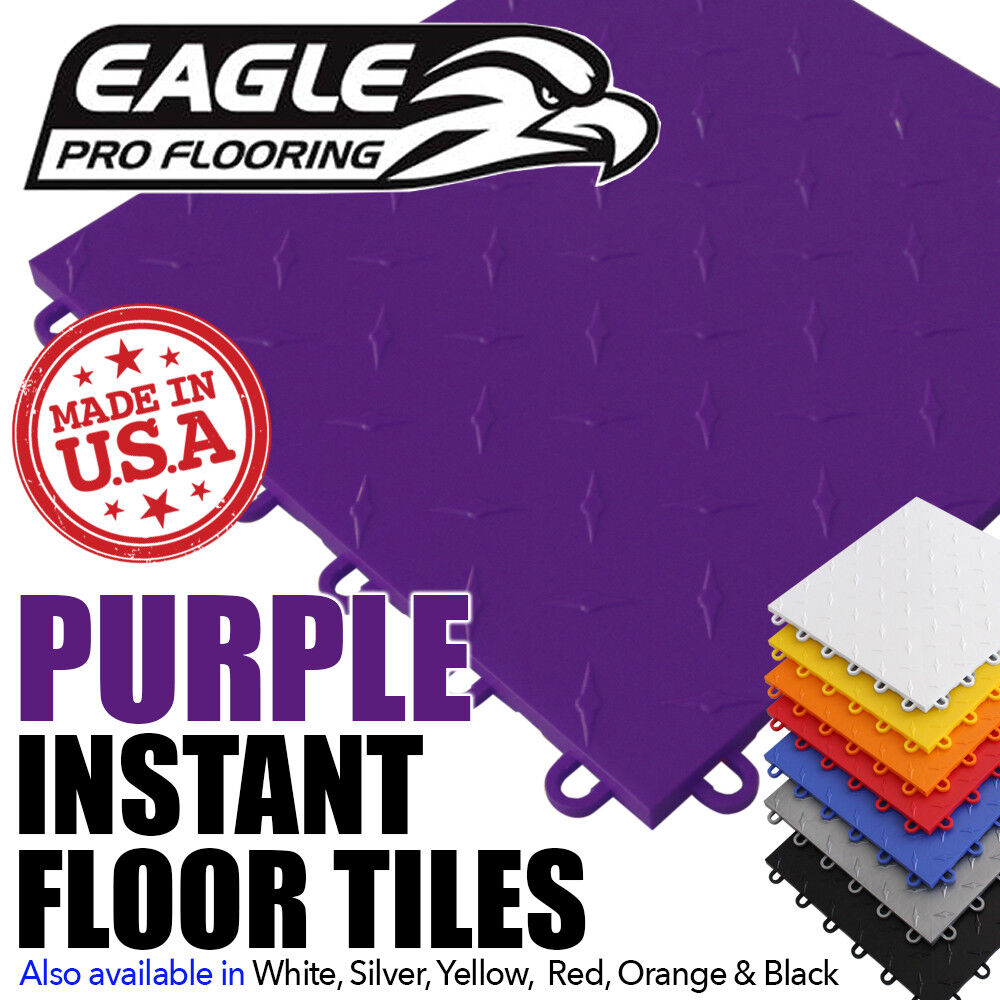 EAGLE PRO FLOORING Purple Instant Garage Floor Tiles Covering Showroom Event