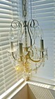 CRYSTAL CHANDELIER Gorgeous Hard Wired 4 Candle Lights Silver Accent Small Space — photo 4