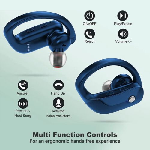 Mpow Waterproof Bluetooth 5.3 Earbuds Stereo Sport Wireless Headphones with Hook - Picture 5 of 5