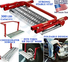 ADJUSTABLE HEAVY DUTY TIRE STEP WHEEL FOLDABLE PLATFORM 4 HEIGHT TRUCK SERVICE