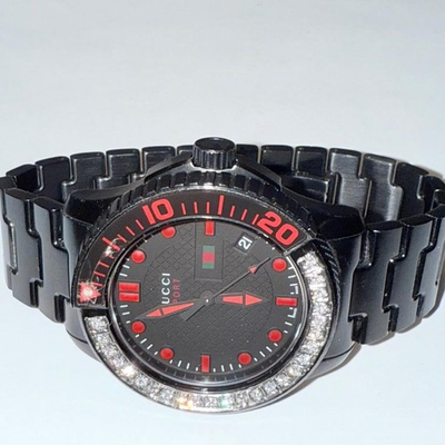 #ad #ad GUCCI MENS TIMELESS SPORT 126.2 QUARTZ LAB GROWN DIAMOND WATCH $425.00