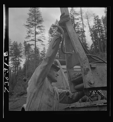 Photo:Lumberjack Logging Worker in Forest 1930s