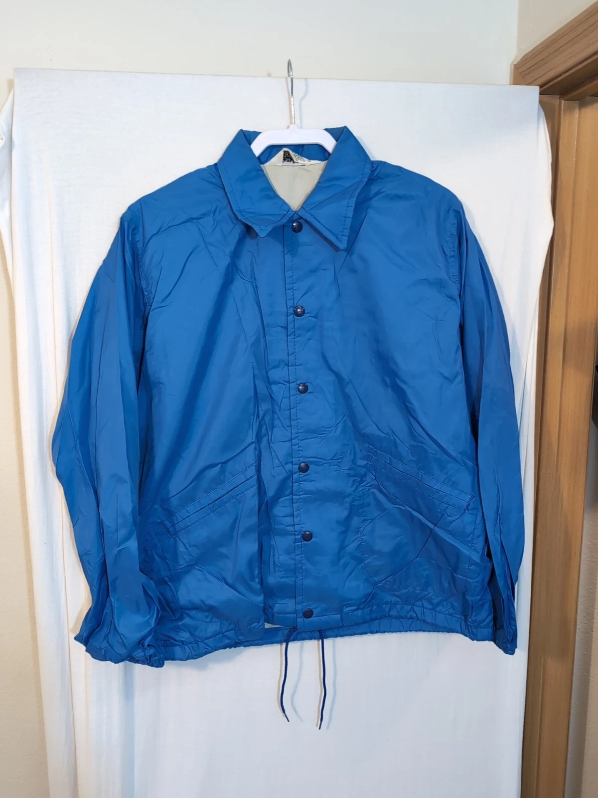 Vintage 70s West Wind The Holmes Sted MN Windbreaker Jacket Medium Blue Snap - product detail image 1