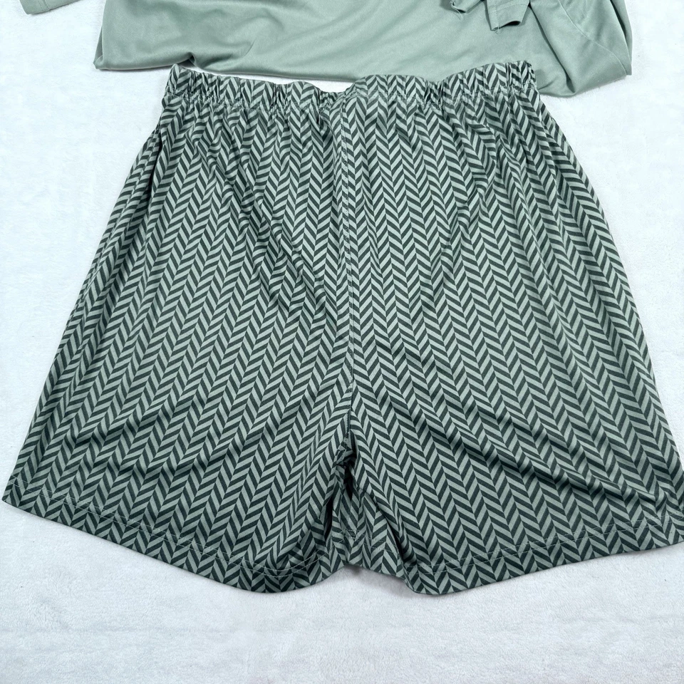 Conjunto de dormir pantalones cortos grandes verdes vintage John Blair para hombre Foto 4 de 4