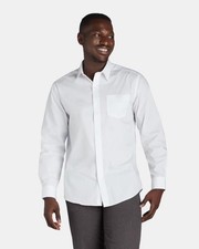 NEW Mens Sz 3XL 54-56 White Classic Fit Long Sleeve Button Up Shirt GEORGE