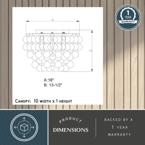 Vaxcel Lighting C0079 Elsa 3 Light 16"W Flush Mount Waterfall - Capiz Shell - Picture 4 of 7