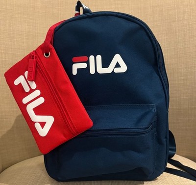 Fila 2PC Set Arlene Blue Backpack and Red Pouch New with Tags
