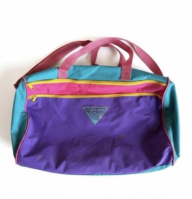 VTG 90s Pack-Ups Colorblock Duffel Bag - Teal/Purple/Pink - Retro AS-IS