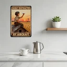 Tin Metal Signs Home Décor Airplane Gifts Vintage Tin Sign Aviation Decor Wall A