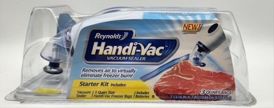 Reynolds Handi-Vac Vacuum Sealer Starter Kit w/3 QT Freezer Bags NEW SEALED