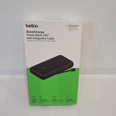 BELKIN BoostCharge Powerbank 20K mit integriertem Kabel, Schwarz #18323570