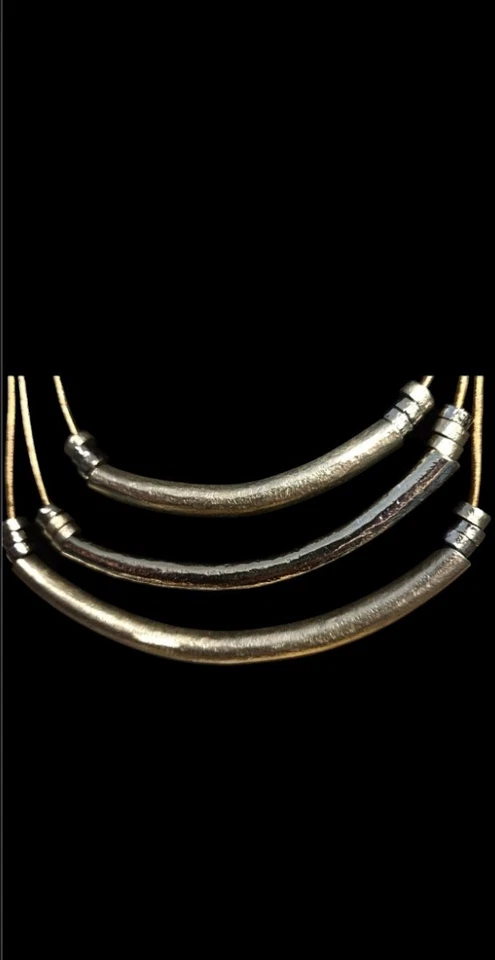 Collar de metal martillado tono plata cobre CHICO'S DE COLECCIÓN/21" L Foto 3 de 4