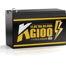 Rechargeable 12V 7Ah Lithium Iron Phosphate Battery with Built-in BMS Protection