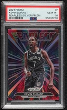 2021-22 Panini Prizm Fearless Silver Prizm Kevin Durant #2 PSA 10 GEM MT 14t3