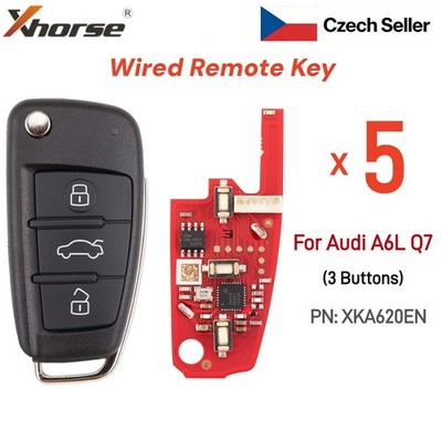5x XHORSE XKA620EN Universal Smart Remote Key for Audi A6L 3 Buttons for VVDI