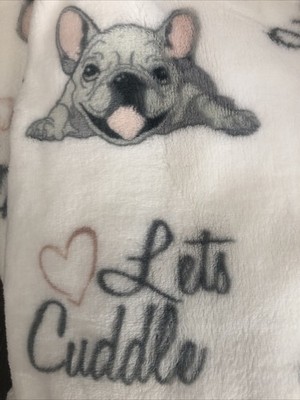 New tiny paws cute Frenchie French Bulldog Puppy Let's Cuddle Throw Blanket