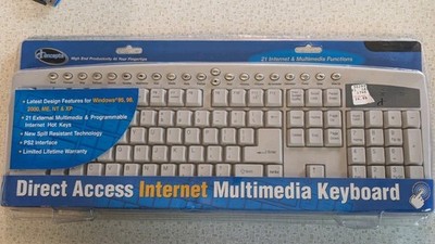 i-Concepts Direct Access Multimedia Keyboard PS/2 Windows 95 98 ME NT XP New