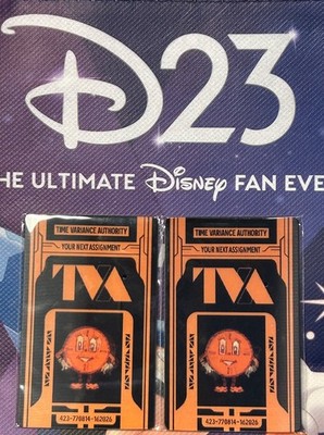 2026 Disney D23 Exclusive Marvel TVA Badge Miss Minutes Badge ID Cards Set Of 2