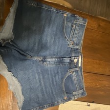 Signature Levi Strauss Heritage High-Rise Denim Shorts Blue Size 12 Waist 31in