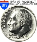 1973 (P) Roosevelt Dime 10c - BRILLIANT UNCIRCULATED (BU)