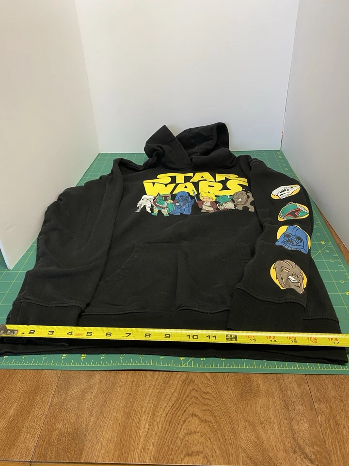 Star Wars Hoodie Youth Boys Size Large Darth Vader Yoda Chewbacca Boba Fett Luke - Image 4 of 4