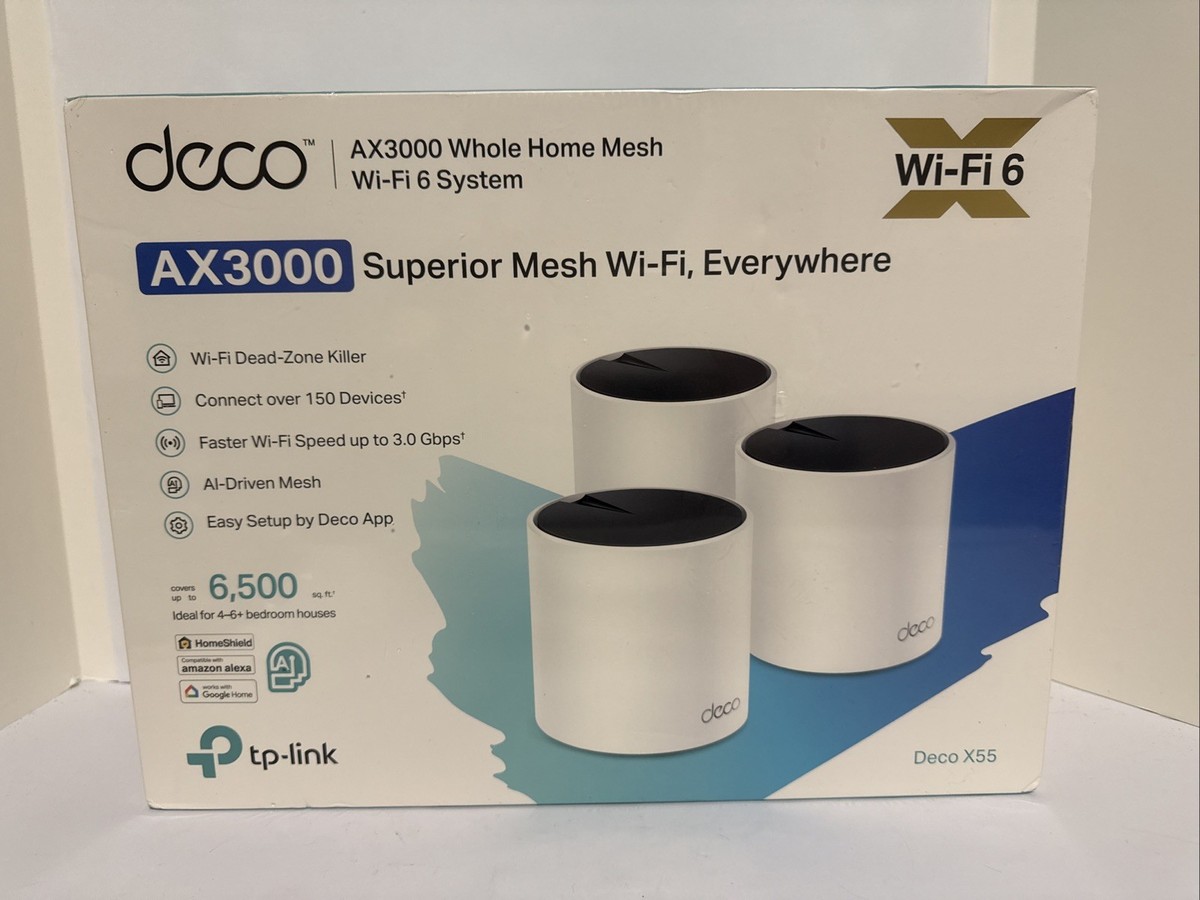TP-Link Deco AX3000 (3 pack of Deco X55) Whole Home Mesh Wifi 6