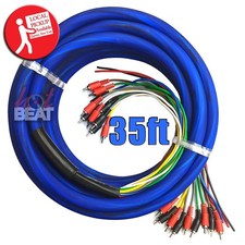 MEDUSA 35-ft 100 Car Audio Copper Cable Wire RCA 13-Conductor Multi Core BLUE
