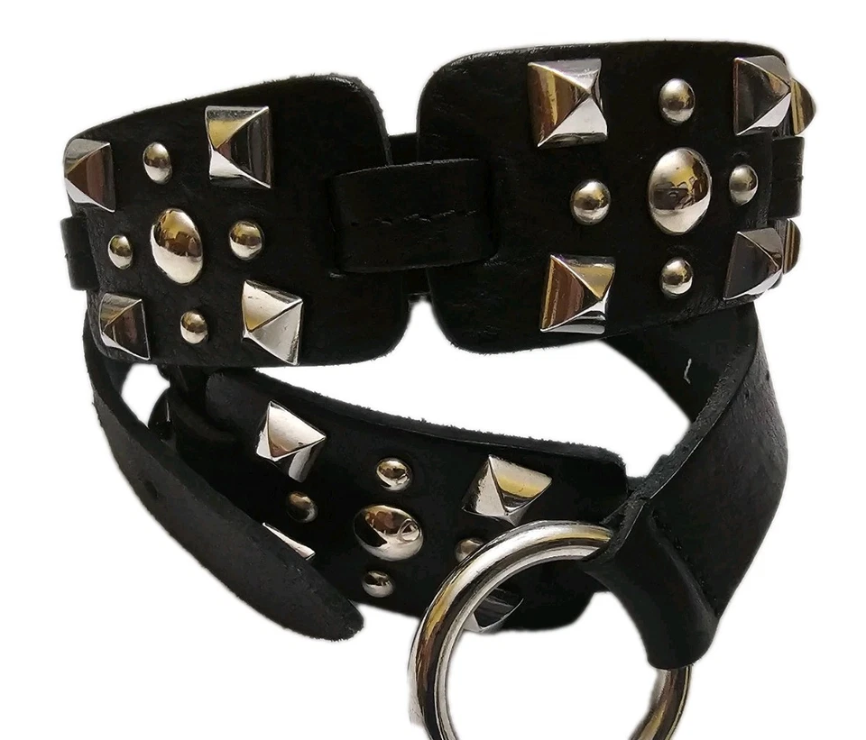 Винтажный итальянский кожаный ремень Antoniazzi L серебристый с заклепками деталь богемное цыганское искусство - Изображение 2 из 4