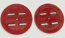 MORROW 4x4 Red Snowboard Binding Discs 4 Hole Pair