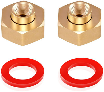 2PCS Brass Hex Swivel 1/4'' NPT to 3/4 inch Female GHT Garden Hose Thread Connect
