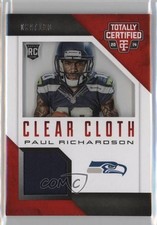 2014 Panini Totally Certified Rookie Clear Cloth Jersey /100 Paul Richardson 7a8