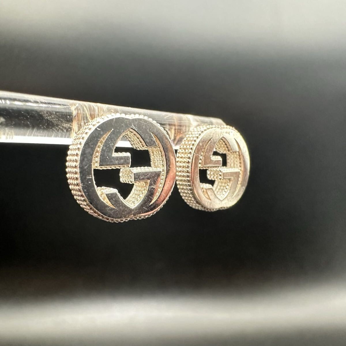 GUCCI Interlocking Earrings Silver GG ​​Marmont A… - image 3