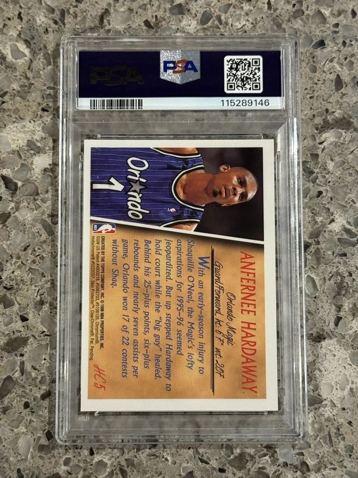 Anfernee Penny Hardaway 1996 Topps Holding Court Refractor #HC5 PSA 9 MINT Magic - Image 2 of 2