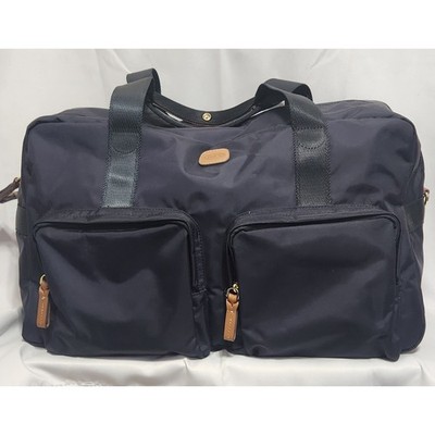 Bric's Milano X-Bag Recycled Nylon Duffle Bag Navy Blue Travel Weekender