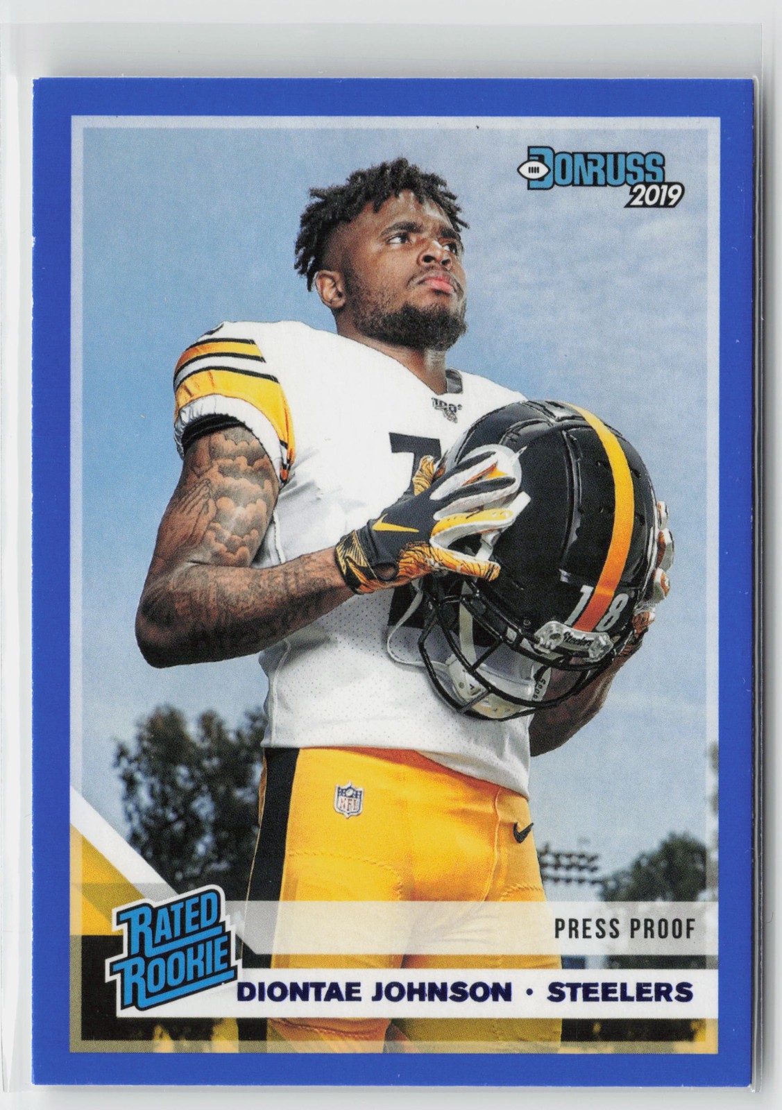2019 Donruss #327 Diontae Johnson Press Proof Blue