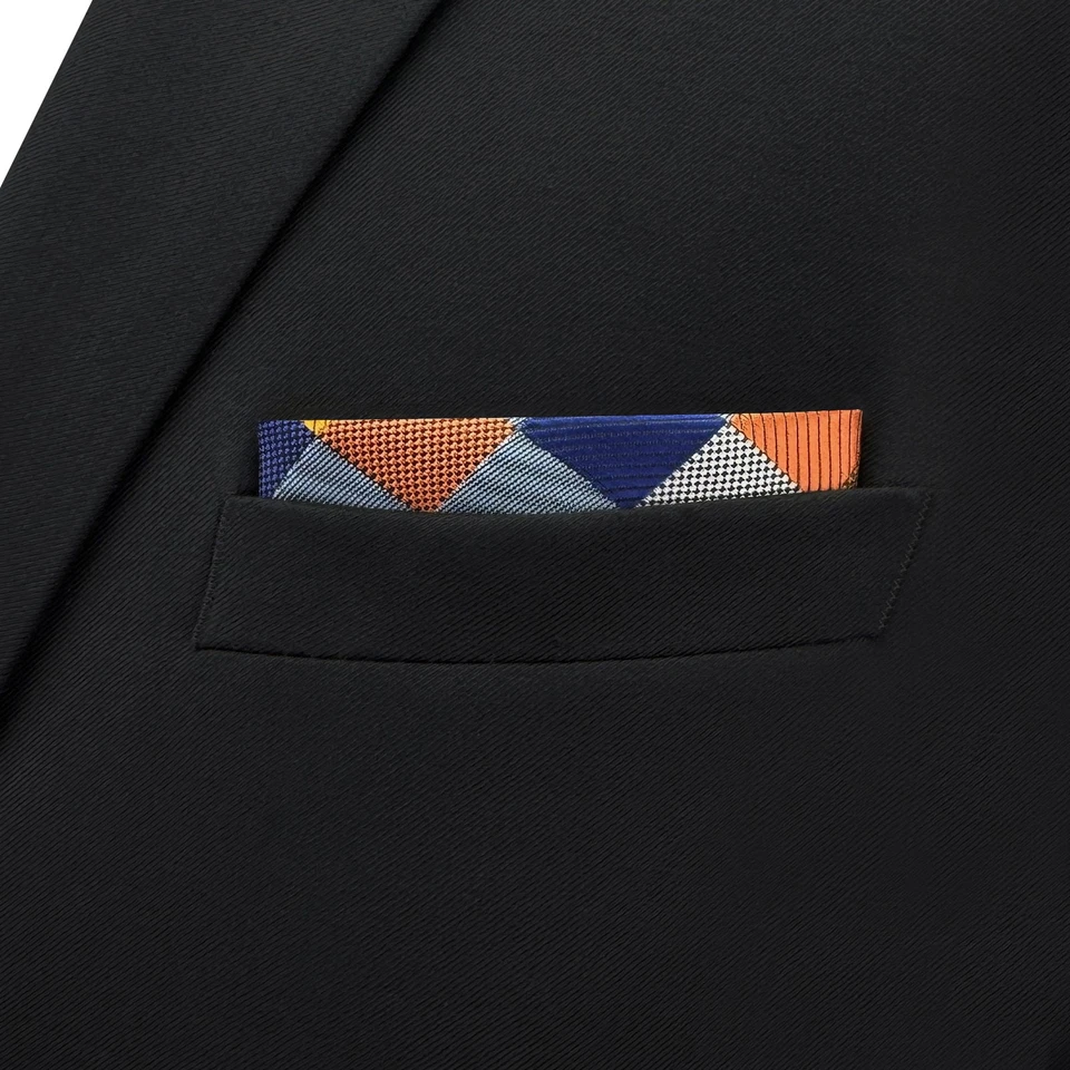 SHLAX&WING Checks Multi-color Pocket Square Mens Ties Hankies - Image 3 of 4