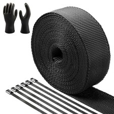 CARDI 2" x 50' Black Exhaust Heat Wrap for Motorcycle Fiberglass Heat Shield ...